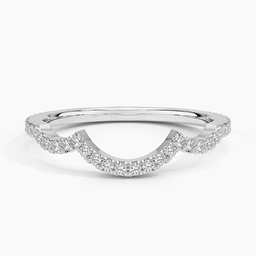 Petite Twisted Vine Curved Diamond Ring (1/5 ct. tw.) Platinum Wedding Band