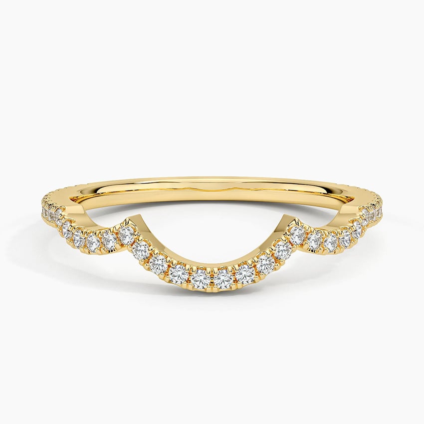 Petite Twisted Vine Curved Diamond Ring (1/5 ct. tw.) Yellow Gold 18k Wedding Band