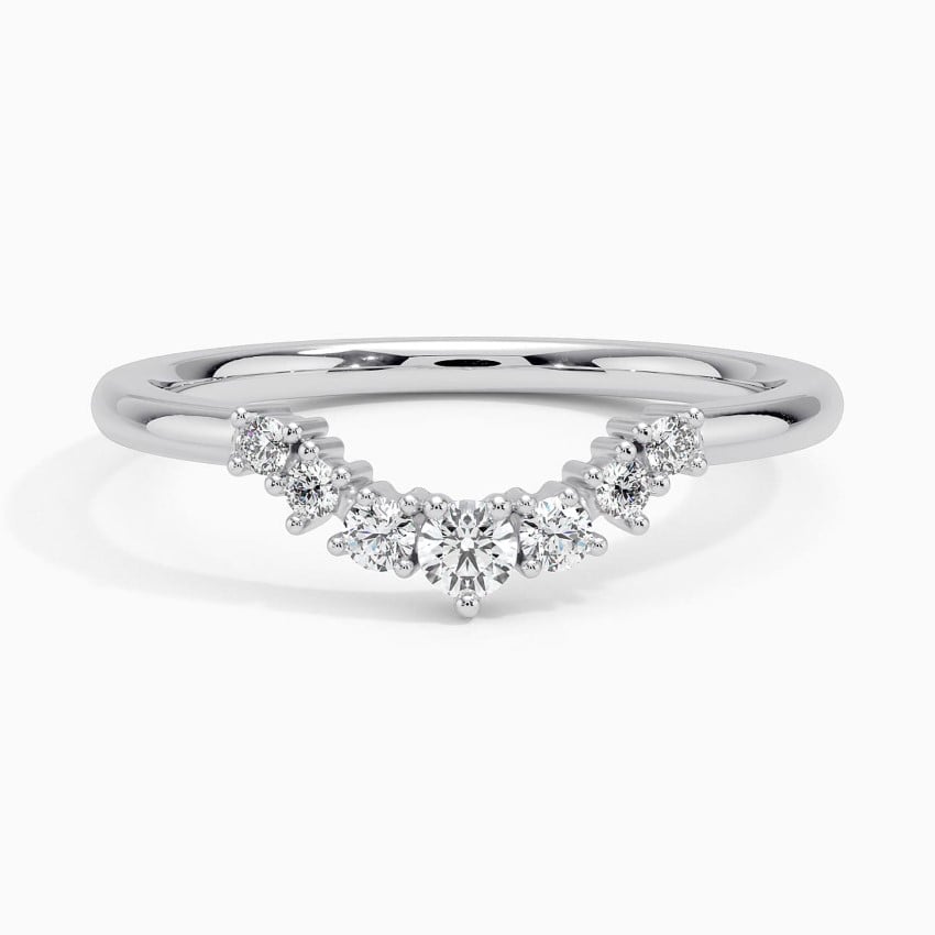 Aria Contoured Diamond Ring (1/6 ct. tw.) Platinum Wedding Band
