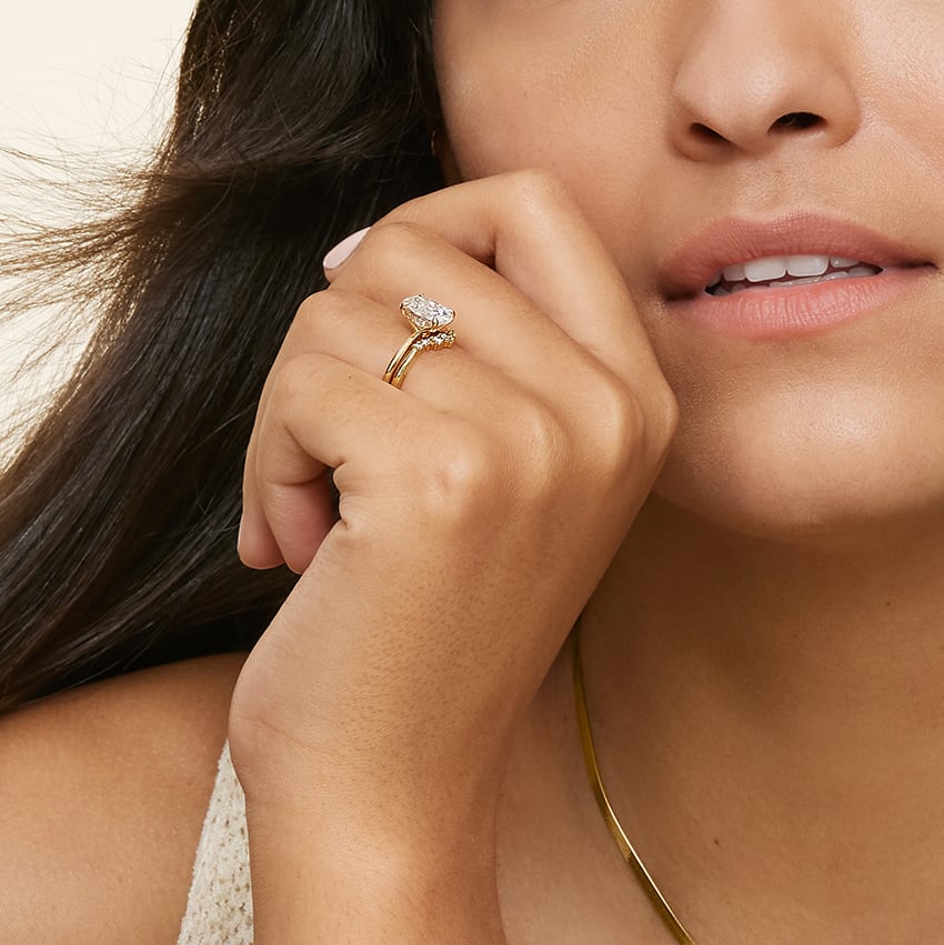 Aria Contoured Diamond Ring (1/6 ct. tw.) Yellow Gold 18k Wedding Band