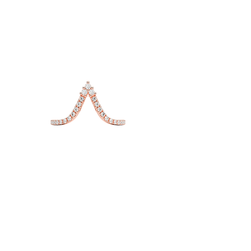 Nouveau Diamond Ring Rose Gold 18k Wedding Band