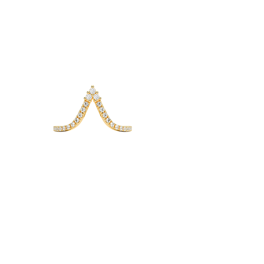 Nouveau Diamond Ring Yellow Gold 18k Wedding Band