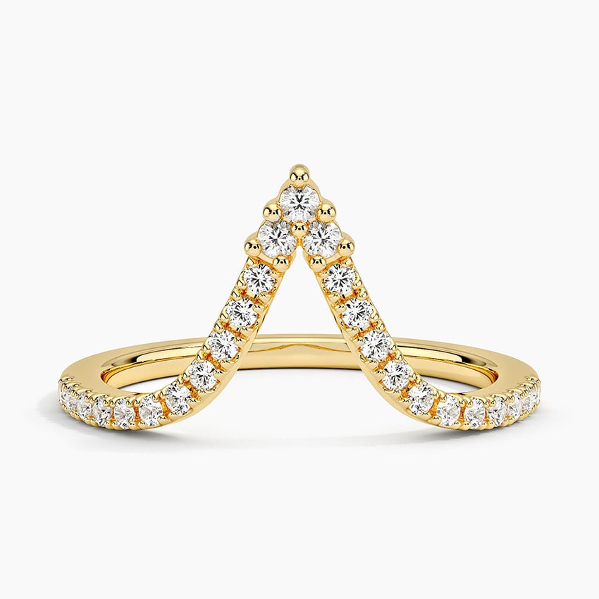 Nouveau Diamond Ring Yellow Gold 18k Wedding Band