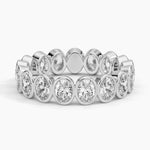 Bezel Oval Eternity Lab Diamond Ring Platinum Eternity Band