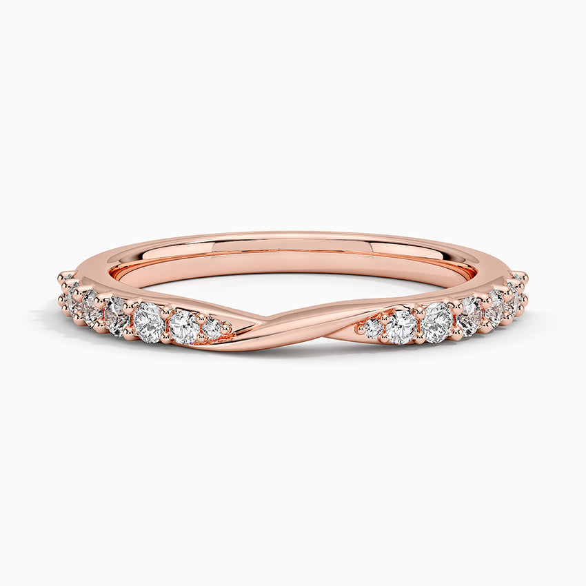 Luxe Lark Diamond Ring Rose Gold 18k Wedding Band