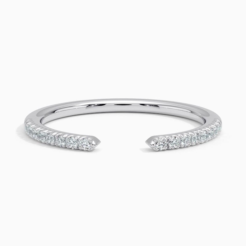 Zeta Diamond Open Ring Platinum Wedding Band