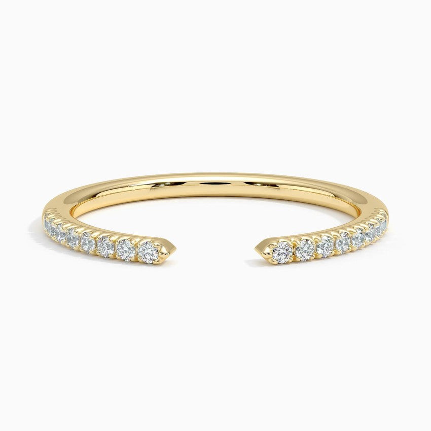 Zeta Diamond Open Ring Yellow Gold 18k Wedding Band
