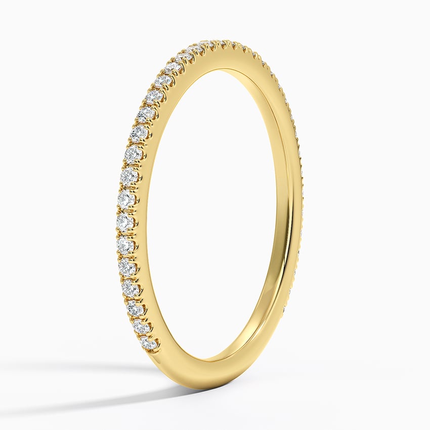 Whisper Three-Quarter Coverage Diamond Ring (1/5 ct. tw.) Yellow Gold 18k Wedding Band