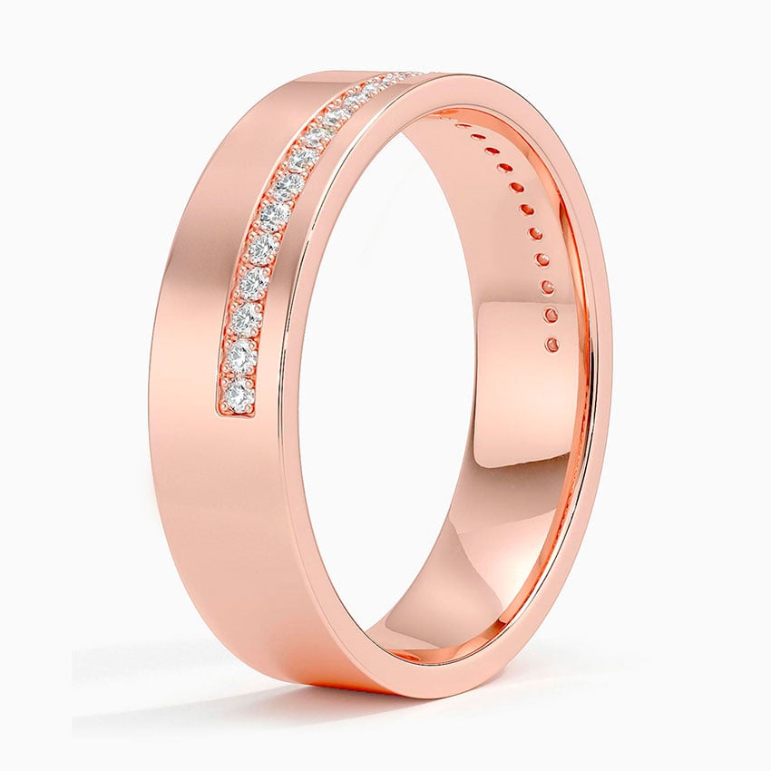 Austin Diamond 5.5mm Wedding Ring (1/5 ct. tw.) Rose Gold 18k Wedding Band