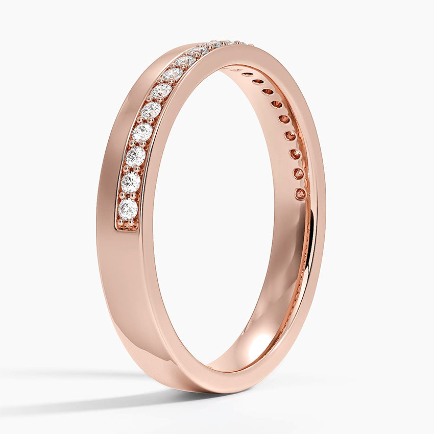 Austin Diamond Ring Rose Gold 18k 3mm Wedding Band