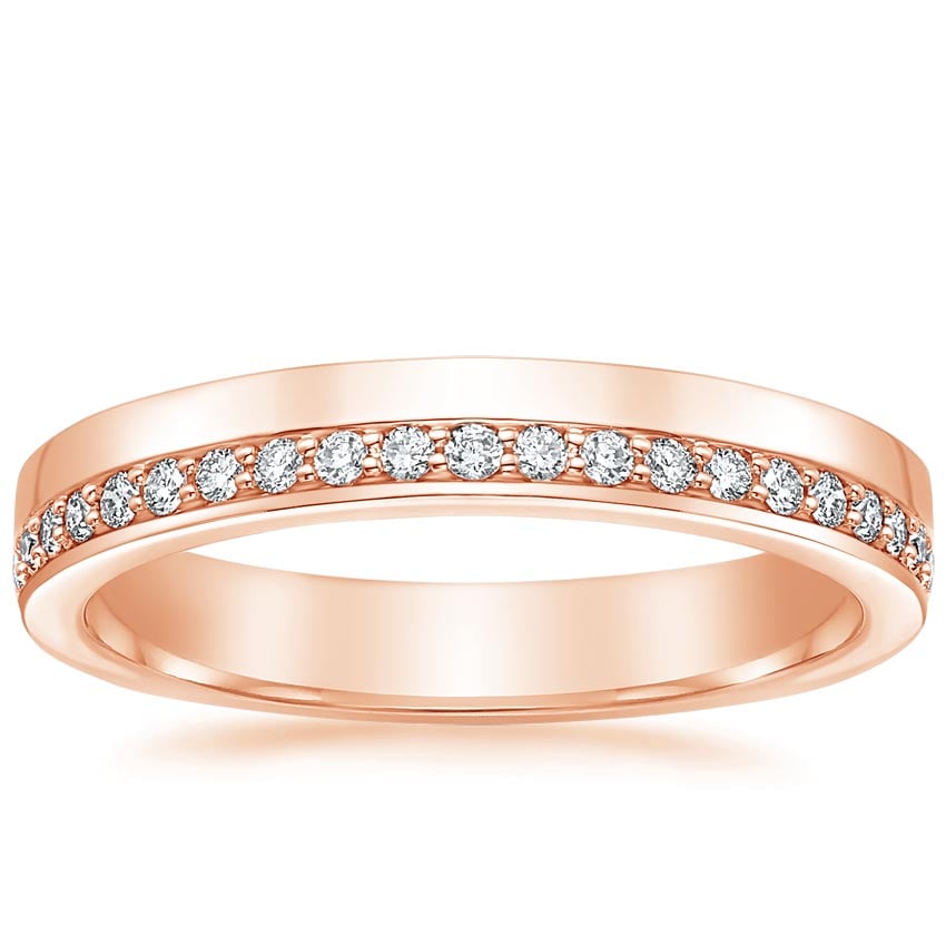 Austin Diamond Ring Rose Gold 18k 3mm Wedding Band