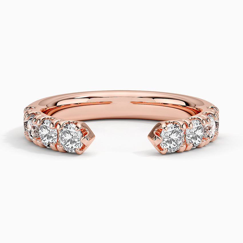 Lyric Diamond Open Ring (3/4 ct. tw.) Rose Gold 18k Wedding Band