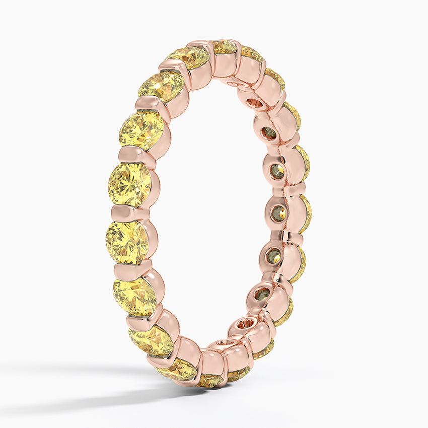 Eternity Yellow Lab Diamond Ring (2 ct. tw.) Rose Gold 18k Eternity Band