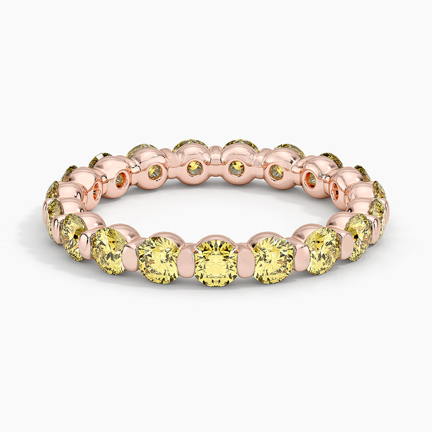 Eternity Yellow Lab Diamond Ring (2 ct. tw.) Rose Gold 18k Eternity Band