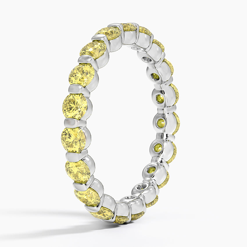 Eternity Yellow Lab Diamond Ring (2 ct. tw.) Platinum Eternity Band