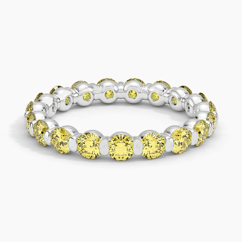Eternity Yellow Lab Diamond Ring (2 ct. tw.) Platinum Eternity Band