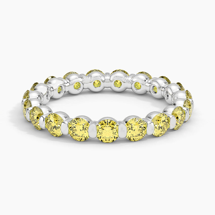 Eternity Yellow Lab Diamond Ring (2 ct. tw.) Platinum Eternity Band