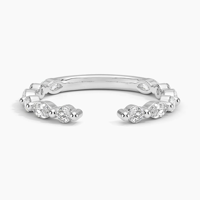 Versailles Diamond Open Ring (1/2 ct. tw.) Platinum Wedding Band