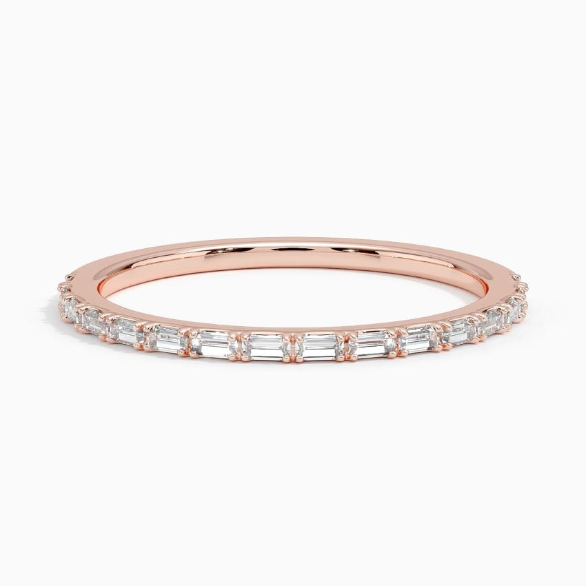 Delicate Gemma Baguette Diamond Ring (1/6 ct. tw.) Rose Gold 18k Wedding Band