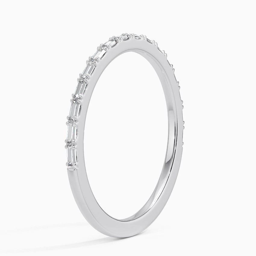 Delicate Gemma Baguette Diamond Ring (1/6 ct. tw.) Platinum Wedding Band