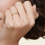 Delicate Gemma Baguette Diamond Ring (1/6 ct. tw.) Yellow Gold 18k Wedding Band