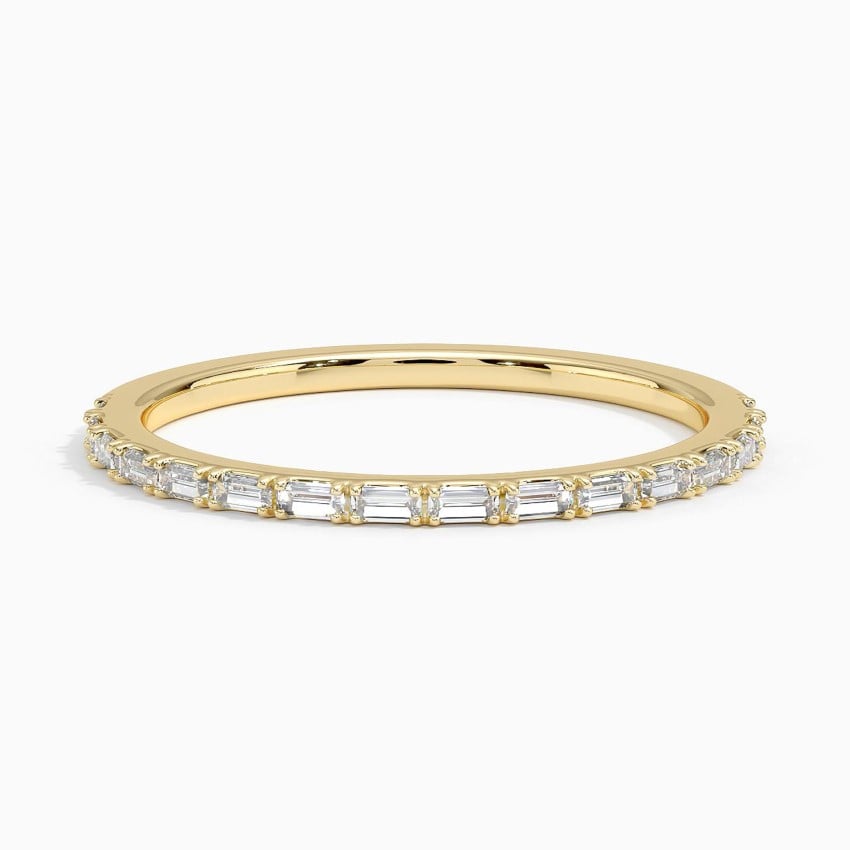 Delicate Gemma Baguette Diamond Ring (1/6 ct. tw.) Yellow Gold 18k Wedding Band