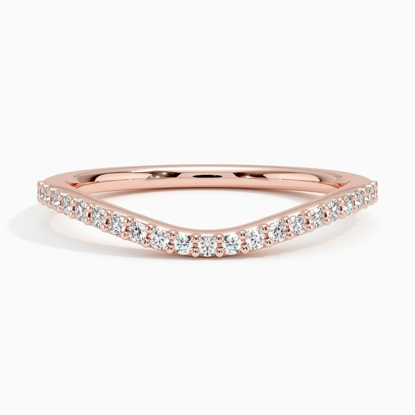 Curved Diamond Ring (1/6 ct. tw.) Rose Gold 18k Wedding Band