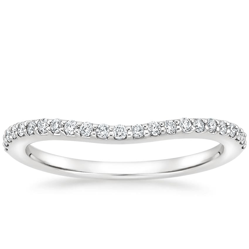 Curved Diamond Ring (1/6 ct. tw.) Platinum Wedding Band