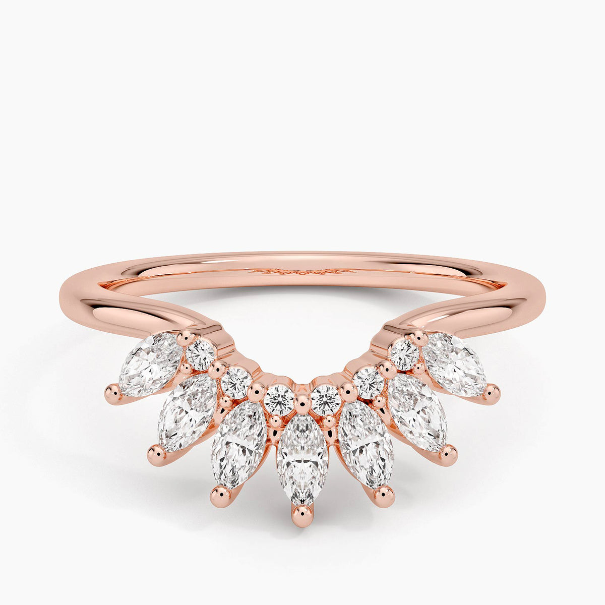 Aurora Contour Diamond Ring (1/2 ct. tw.) Rose Gold 18k Wedding Band
