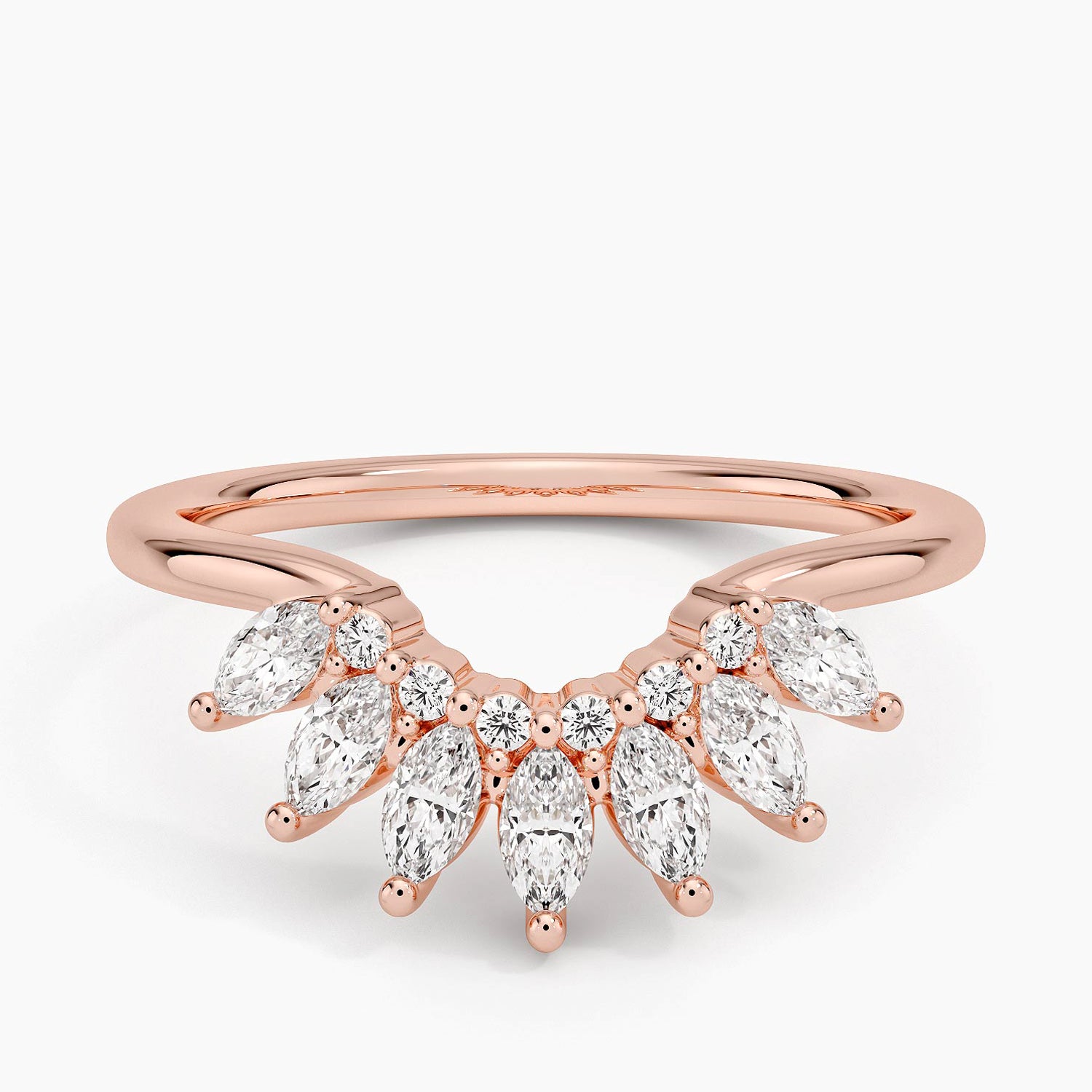 Aurora Contour Diamond Ring (1/2 ct. tw.) Rose Gold 18k Wedding Band
