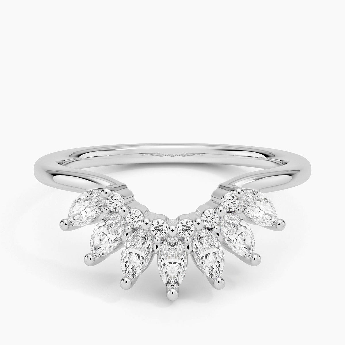 Aurora Contour Diamond Ring (1/2 ct. tw.) Platinum Wedding Band