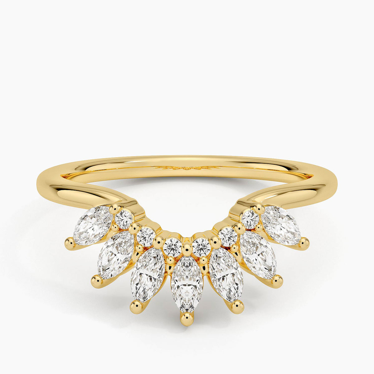 Aurora Contour Diamond Ring (1/2 ct. tw.) Yellow Gold 18k Wedding Band