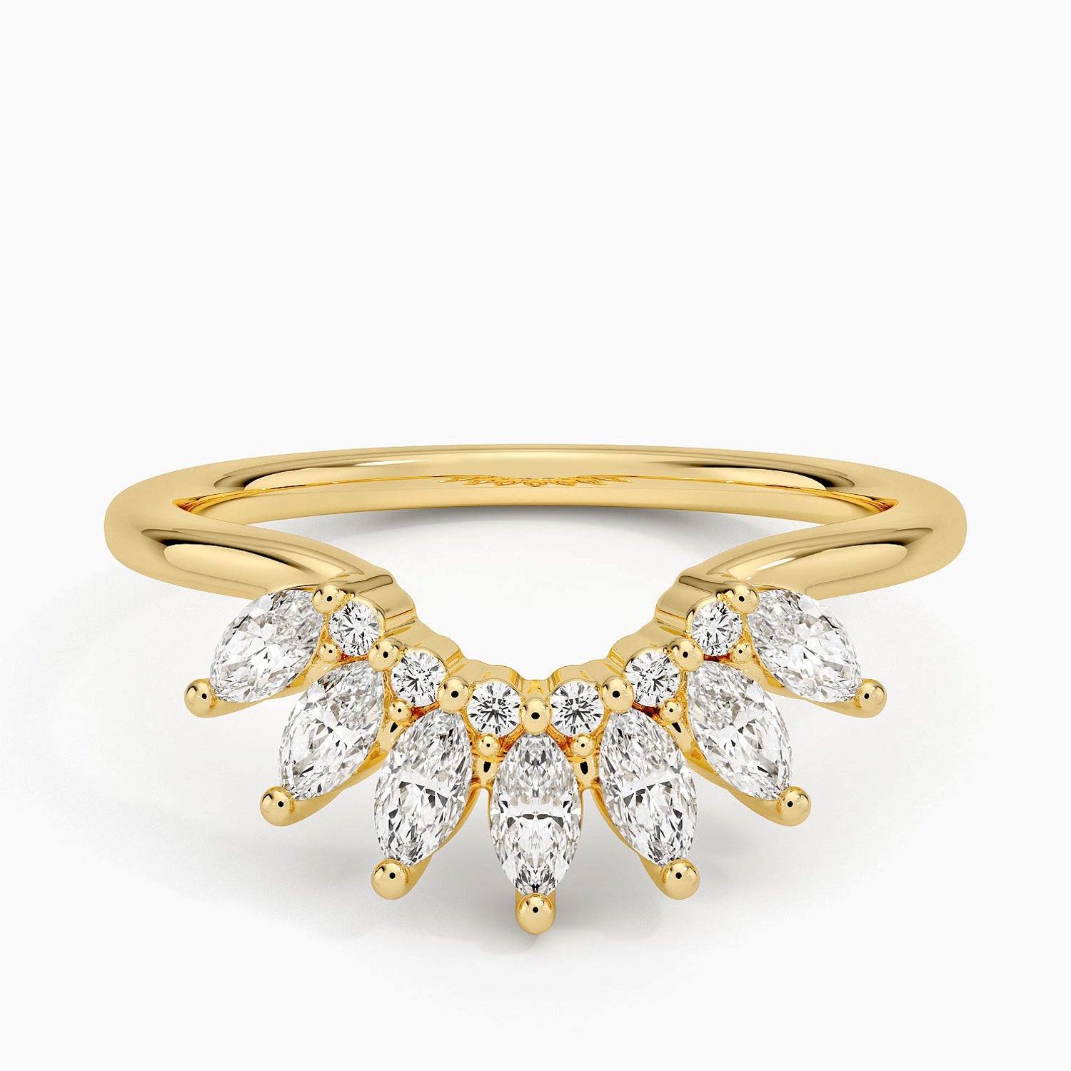 Aurora Contour Diamond Ring (1/2 ct. tw.) Yellow Gold 18k Wedding Band