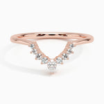 Elongated Lunette Diamond Ring (1/8 ct. tw.) Rose Gold 18k Wedding Band