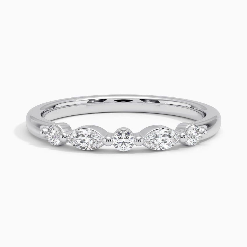 Versailles One-Quarter Coverage Diamond Ring (1/5 ct. tw.) Platinum Wedding Band