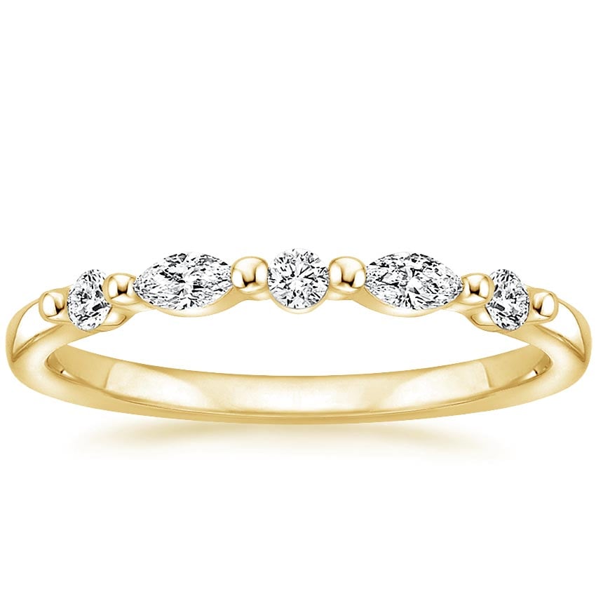 Versailles One-Quarter Coverage Diamond Ring (1/5 ct. tw.) Yellow Gold 18k Wedding Band