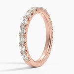 Nathalie Emerald Cut Diamond Ring Rose Gold 18k Wedding Band