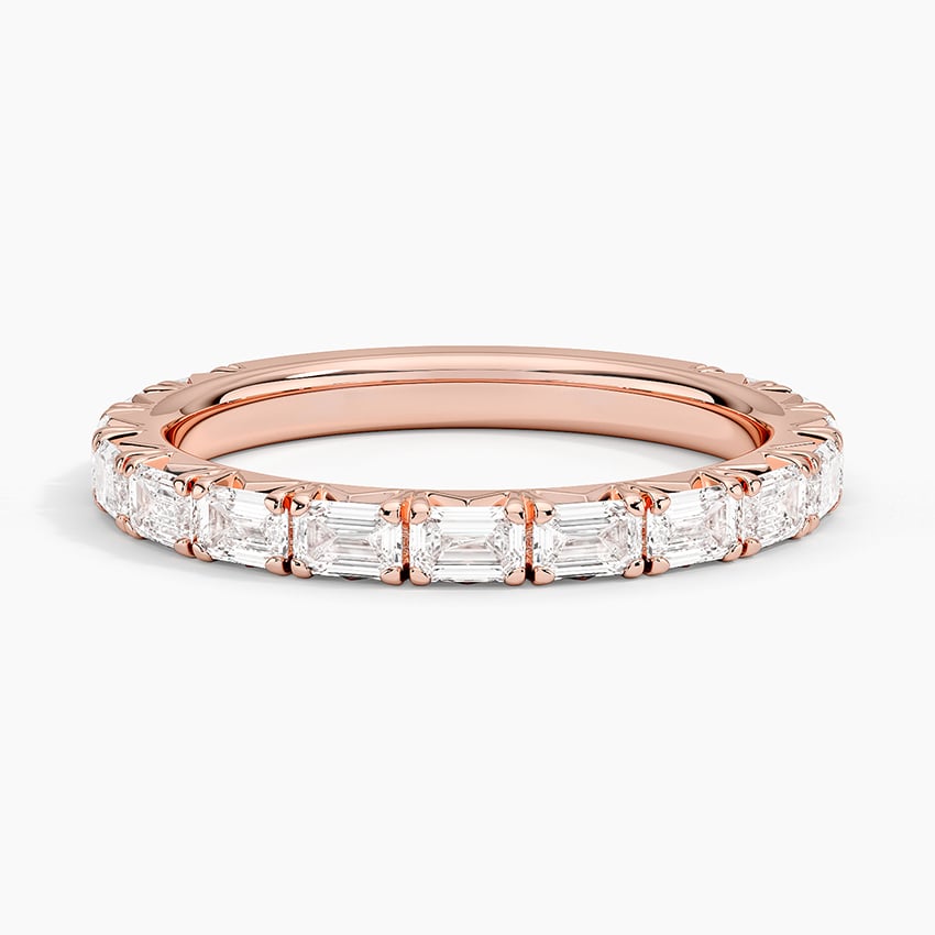 Nathalie Emerald Cut Lab Diamond Ring (7/8 ct. tw.) Rose Gold 18k Wedding Band