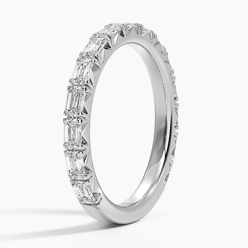 Nathalie Emerald Cut Lab Diamond Ring (7/8 ct. tw.) Platinum Wedding Band