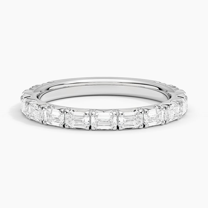 Nathalie Emerald Cut Lab Diamond Ring (7/8 ct. tw.) Platinum Wedding Band