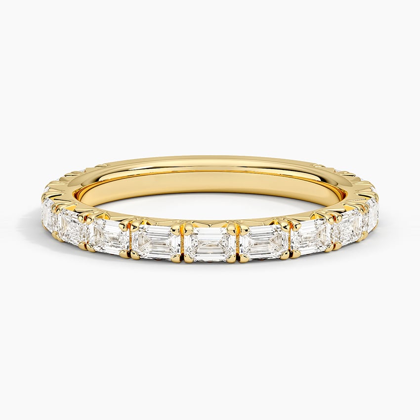 Nathalie Emerald Cut Diamond Ring Yellow Gold 18k Wedding Band