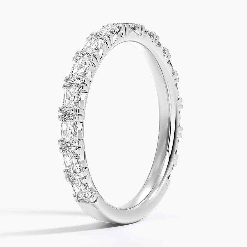 Nathalie Radiant Cut Lab Diamond Ring (7/8 ct. tw.) Platinum Wedding Band
