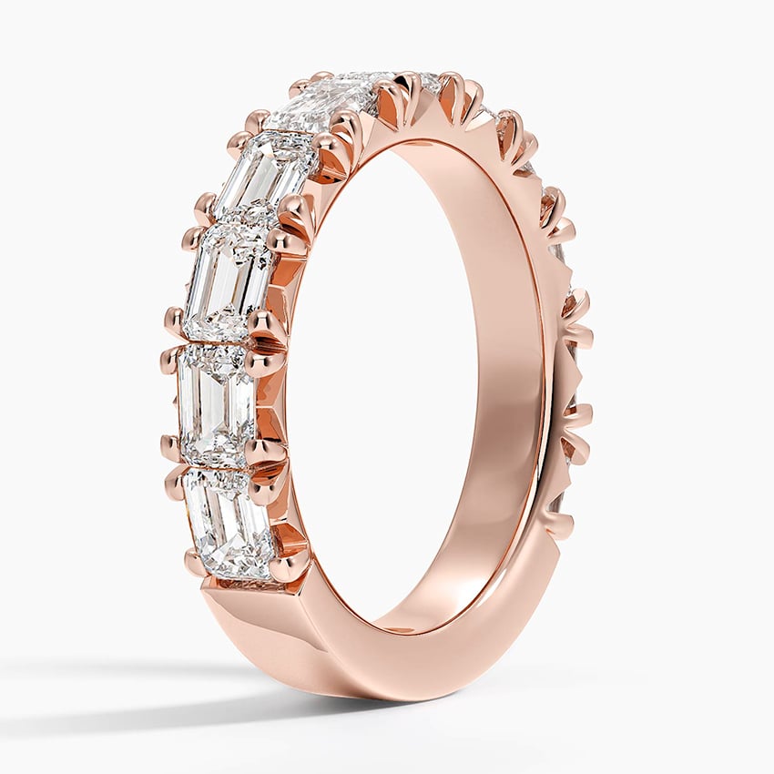 Nathalie Emerald Cut Lab Diamond Ring (2 1/2 ct. tw.) Rose Gold 18k Wedding Band