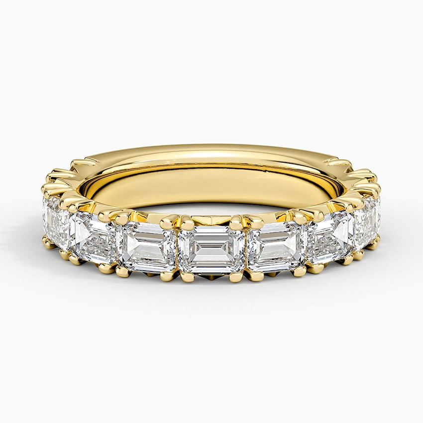 Nathalie Emerald Cut Lab Diamond Ring (2 1/2 ct. tw.) Yellow Gold 18k Wedding Band