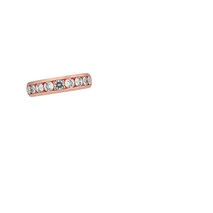 Channel Set Lab Diamond 5.5mm Matte Wedding Ring Rose Gold 18k Wedding Band
