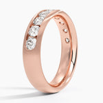 Channel Set Lab Diamond 5.5mm Matte Wedding Ring Rose Gold 18k Wedding Band