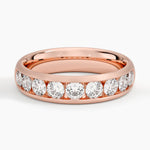 Channel Set Lab Diamond 5.5mm Matte Wedding Ring Rose Gold 18k Wedding Band