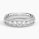 Channel Set Lab Diamond 5.5mm Matte Wedding Ring Platinum Wedding Band