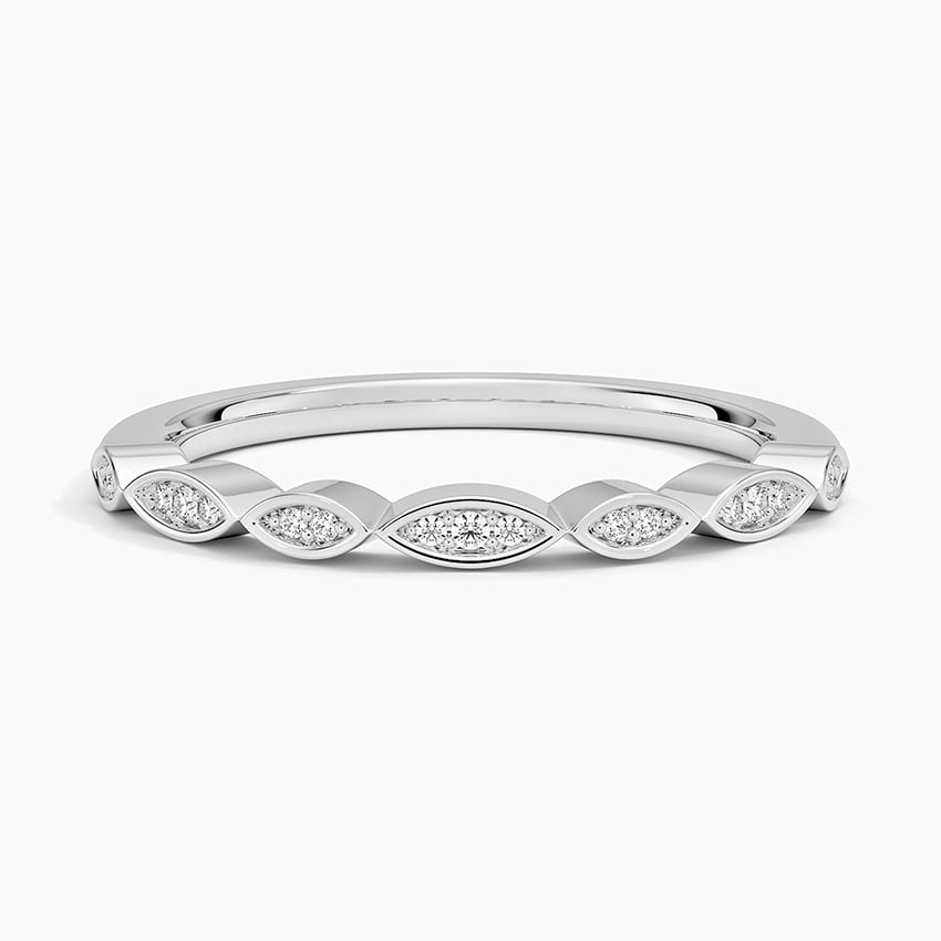 Petal Diamond Ring Platinum Wedding Band