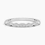 Petal Diamond Ring Platinum Wedding Band
